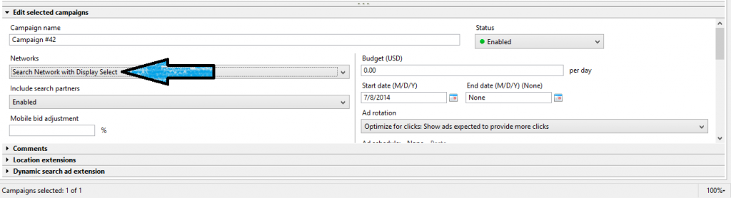 edit selected campaigns
